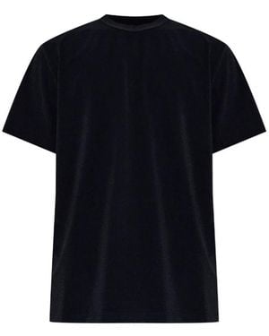 Balmain Tops ,Zwart ,T-Shirt Met Fluweeleffect