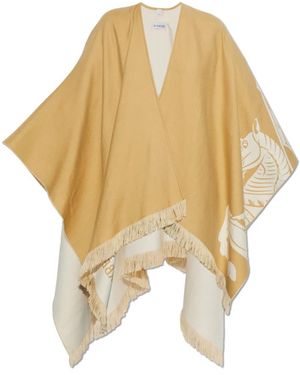 Burberry Knight Wol Zijde Kasjmier Cape - Geel