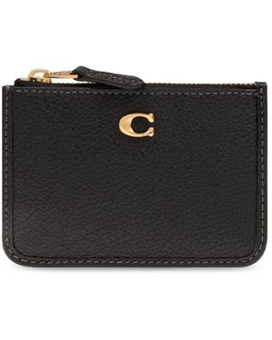 COACH Accessoires ,Zwart ,Leer Kaarthouder Met Logo