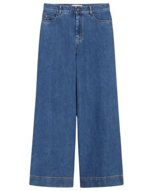 Max Mara Blauwe Denim Wide Leg Jeans Vega