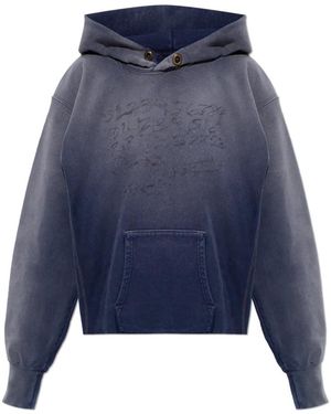 Maison Margiela Hoodies & Sweatvesten ,Blauw ,Katoen Geborduurde Sweater