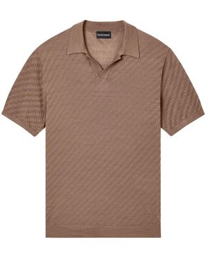 Emporio Armani Tops ,Bruin ,Wol Kortmouw Gebreide Polo