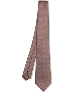 Canali Accessoires ,Bruin ,Geometrische Zijden Das