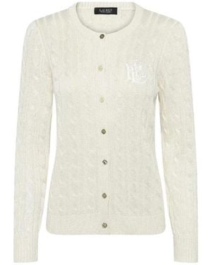 Ralph Lauren Zopfmuster-Strickjacke - Weiß