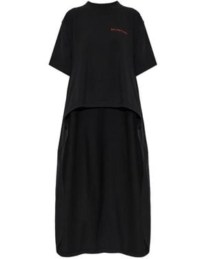 Balenciaga Kleedjes ,Zwart ,Katoen Asymmetrische Top