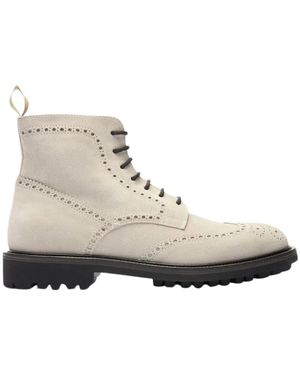 SCAROSSO Lace-Up Boots - Natural