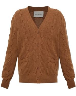 Ami Paris Wollemantel Met Zakken - Bruin