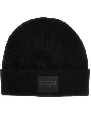 Guess Schwarze Beanie Mütze Brenton Stil