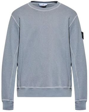 Stone Island Klar Blauer Sweatshirt Ss25 Stilvoll Lässig