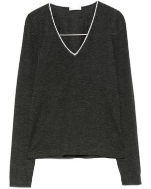 Brunello Cucinelli V-Neck Knitwear - Black