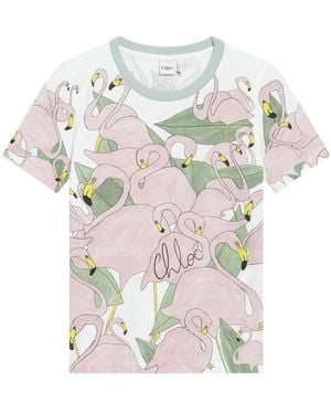 Chloé Tops ,Veelkleurig ,Katoen T-Shirt - Meerkleurig