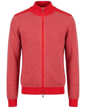 Malo Truien & Vesten ,Rood ,Katoen Tweekleurig Gebreid Vest