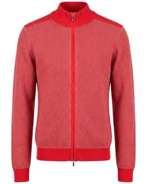 Malo Zweifarbige Strickjacke - Rot