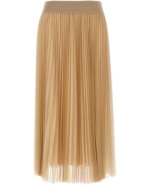 Fabiana Filippi Geplooide Tulle Midi Rok - Naturel