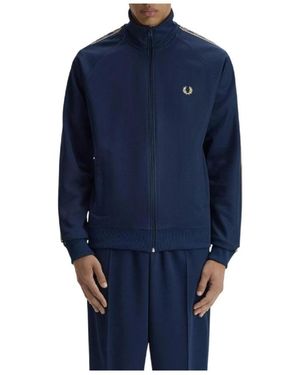 Fred Perry Hoodies & Sweatvesten ,Blauw ,Zip-Through Jacket