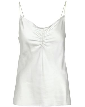 Grifoni Tops ,Grijs ,Satijn Sleeveless Tops - Wit