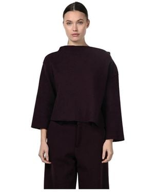 Mason's Hoodies & Sweatvesten ,Paars ,Wol Ida Sweatshirt - Zwart