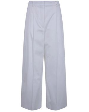 Max Mara Broeken ,Wit ,Wide Broeken - Blauw
