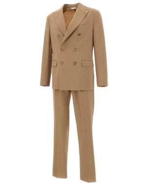 Boglioli Double Breasted Suits - Natural