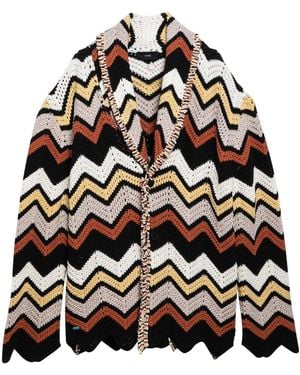 Alanui Langer Strickjacke Pullover - Schwarz