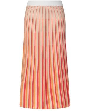 ROSSO35 Bunter Gestreifter Midi-Rock - Pink