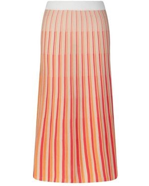 ROSSO35 Bunter Gestreifter Midi-Rock - Pink