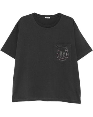 Bode Tops ,Zwart ,Katoen Horseshoe Stud Pocket Tee
