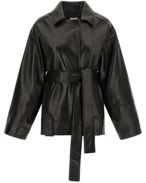 KHAITE Leather Jackets - Negro