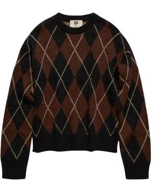 Aniye By Truien & Vesten ,Bruin ,Rebby Ronde Hals Trui - Zwart