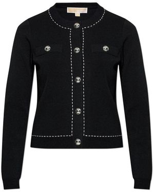 Michael Kors Studded Stretch Knit Cardigan - Zwart