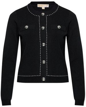 Michael Kors Studded Stretch Knit Cardigan - Zwart
