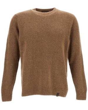 Zanone Round-Neck Knitwear - Marron