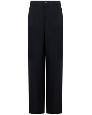 Gucci Broeken ,Zwart ,Wijde Broek Met Geometrisch Patroon - Blauw