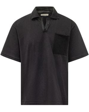 ATOMOFACTORY Polo Mc Jersey Häkeloptik - Schwarz