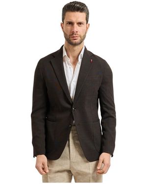 MULISH Jassen ,Bruin ,Leer Micro-Weave Jacket - Zwart