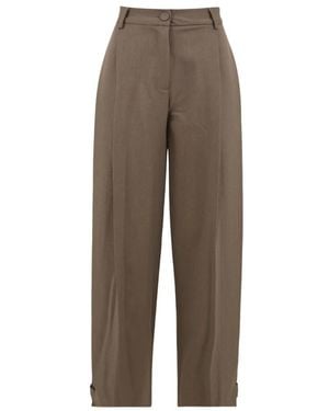 SOLOTRE Straight Trousers - Marrón