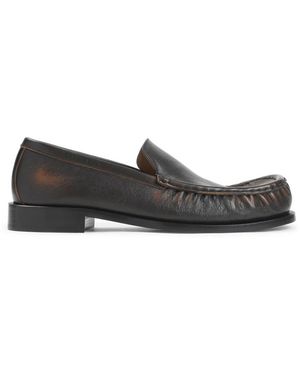 Dries Van Noten Schoenen ,Bruin ,Leer Calf Leather Loafers - Zwart