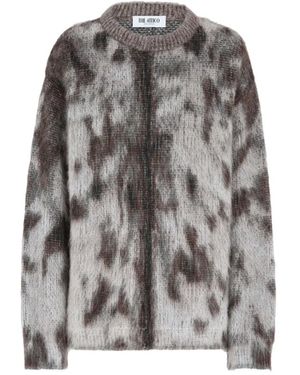 The Attico Jacquard Strick Grauer Pullover