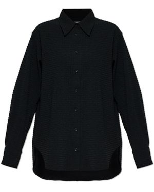 Hunza G Oversized Seersucker Overhemd - Blauw