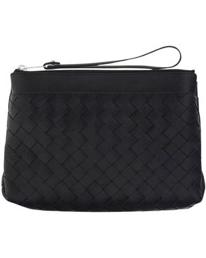 Bottega Veneta Schwarze Geflochtene Leder-Tote-Tasche