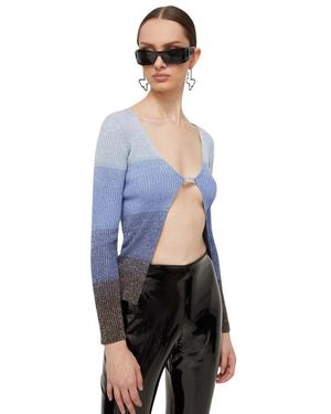 Gcds Ribbed Cardigan - Blauw
