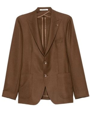 Tagliatore Peaked Lapel Blazer - Bruin