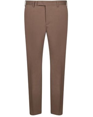 PT Torino Wollen Gabardine Broek - Bruin