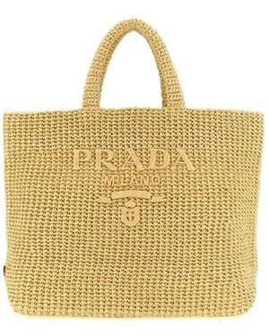 Prada Raffia Tote - Gelb