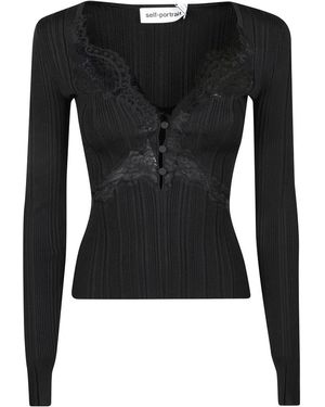 Self-Portrait Long Sleeve Tops - Negro