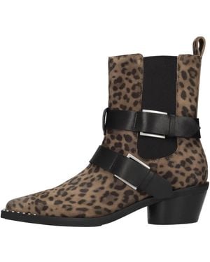 Ash Wildleder- Und Leder-Ankle Boots - Schwarz