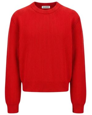 Jil Sander Round-Neck Knitwear - Rosso