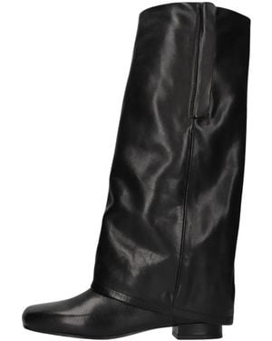 Ash Schoenen ,Zwart ,Leer Kimono Euro Teen Pull-On Vouwlaars Hoge Schacht