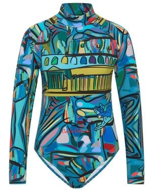 carlo colucci Tops ,Blauw ,Body Met Print