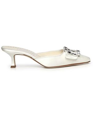 Manolo Blahnik Schoenen ,Grijs ,Leer Mayjou - Wit